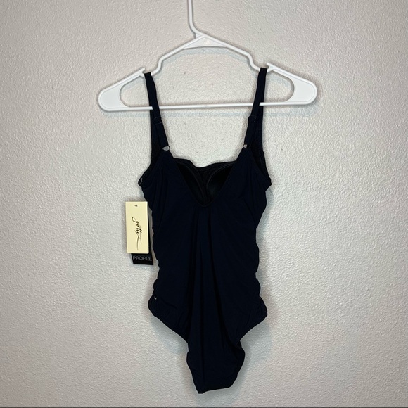 NWT Profile by Gottex Side Detail Scoop Neck One Piece Swimsuit Size 6 - Picture 9 of 13